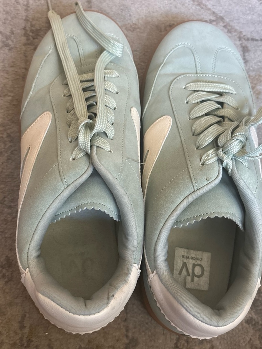 DV by Dolce Vita Light Sage and Cream Women's Sneakers